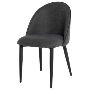 Silla KOMME, Metal Negro / Textil Gris Oscuro - Vackart. Las más originales y exclusivas sillas de diseño nórdico en Vackart, tu tienda de diseño online.