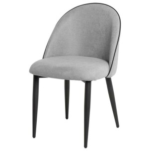 Silla KOMME, Metal Negro / Textil Gris Claro - Vackart. Las más originales y exclusivas sillas de diseño nórdico en Vackart, tu tienda de diseño online.