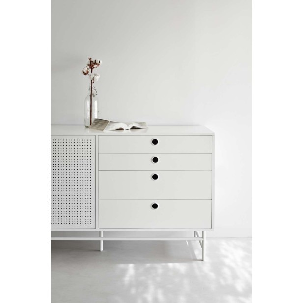 Aparador PUNTO 212x47cm, DM / Metal Blanco - Teulat. Vackart