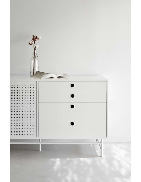 Aparador PUNTO 212x47cm, DM / Metal Blanco - Teulat. Vackart