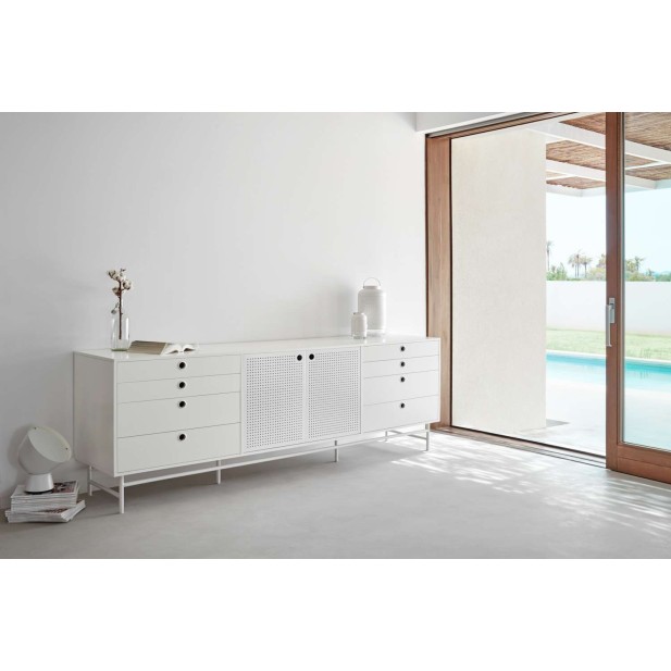 Aparador PUNTO 212x47cm, DM / Metal Blanco - Teulat. Vackart