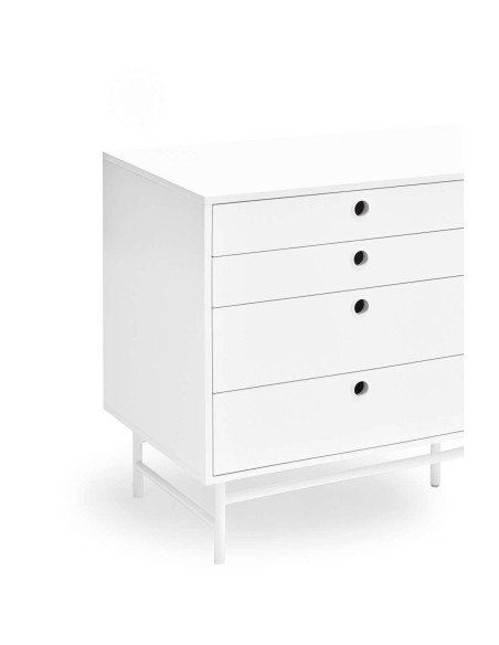 Aparador PUNTO 212x47cm, DM / Metal Blanco - Teulat. Vackart