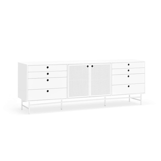 Aparador PUNTO 212x47cm, DM / Metal Blanco - Teulat. Vackart