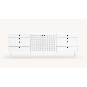 Aparador PUNTO 212x47cm, DM / Metal Blanco - Teulat. Los modernos y más exclusivos muebles de diseño de Teulat solo en Vackart, tu tienda de diseño online.