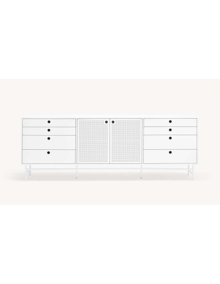 Aparador PUNTO 212x47cm, DM / Metal Blanco - Teulat. Vackart