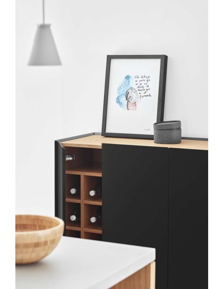 Aparador con Botellero ARISTA Alto 120 cm, Negro - Teulat. Vackart