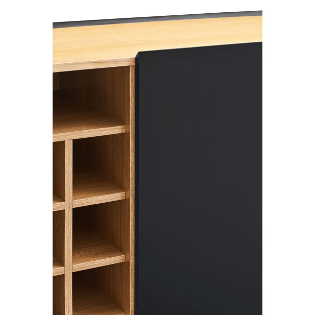 Aparador con Botellero ARISTA Alto 120 cm, Negro - Teulat. Vackart