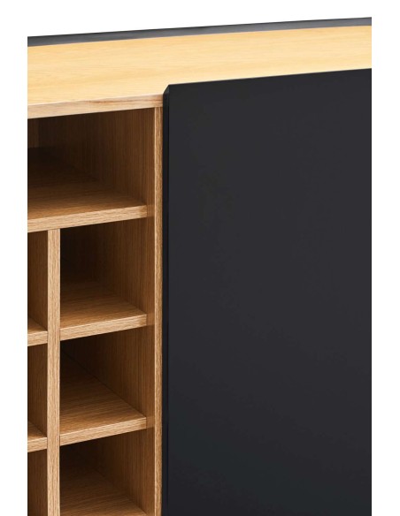 Aparador con Botellero ARISTA Alto 120 cm, Negro - Teulat. Vackart