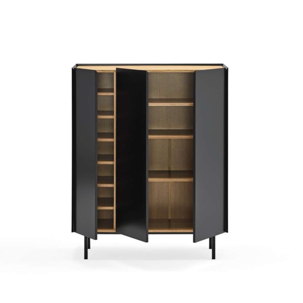 Aparador con Botellero ARISTA Alto 120 cm, Negro - Teulat. Vackart