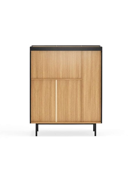 Aparador con Botellero ARISTA Alto 120 cm, Negro - Teulat. Vackart