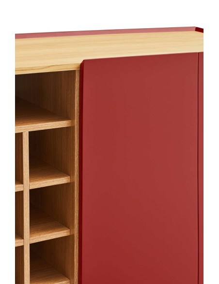 Aparador con Botellero ARISTA Alto 120 cm, Burdeos - Teulat. Vackart