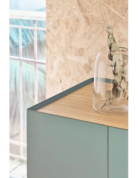 Aparador con Botellero ARISTA 120 cm, Verde Claro - Teulat. Vackart