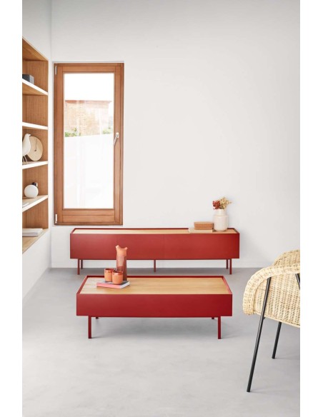 Mueble TV ARISTA 180x40 cm, Burdeos - Teulat. Vackart