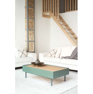 Mesa de Centro ARISTA 110x60 cm, Verde / Roble - Teulat. Vackart 2
