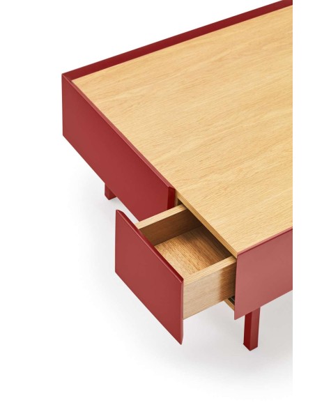 Mesa de Centro ARISTA 110x60 cm, Burdeos / Roble - Teulat. Vackart