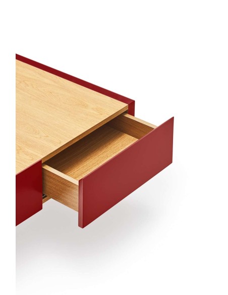 Mesa de Centro ARISTA 110x60 cm, Burdeos / Roble - Teulat. Vackart