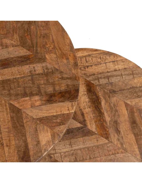 Set 2 Mesas de Centro MALTHE, Mango Natural / Metal - Vackart