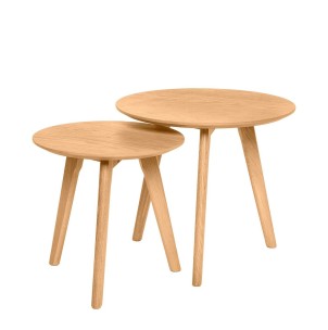 Set 2 Mesas de Centro EMIL, Roble Natural - Vackart. Las más exclusivas y modernas mesas de diseño nórdico en Vackart, tu tienda de diseño online.