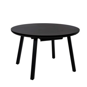 Mesa Extensible KUGLER Ø100/140 cm, Melamina / Metal Negro - Vackart. La más exclusiva selección de mesas de diseño, solo en Vackart, tu tienda de diseño.