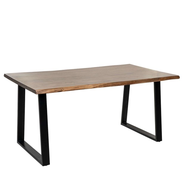 Mesa RÅ 140x90 cm de Comedor, Madera Natural / Metal Negro - Vackart