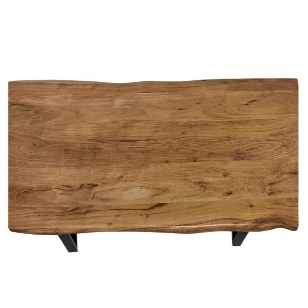 Mesa RÅ 140x90 cm de Comedor, Madera Natural / Metal Negro - Vackart Mesa RÅ 140x90 cm de Comedor, Madera Natural / Metal Negro - Vackart