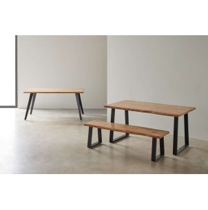 Mesa RÅ 160x90 cm de Comedor, Madera Natural / Metal Negro - Vackart 2