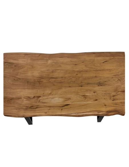 Mesa RÅ 160x90 cm de Comedor, Madera Natural / Metal Negro - Vackart