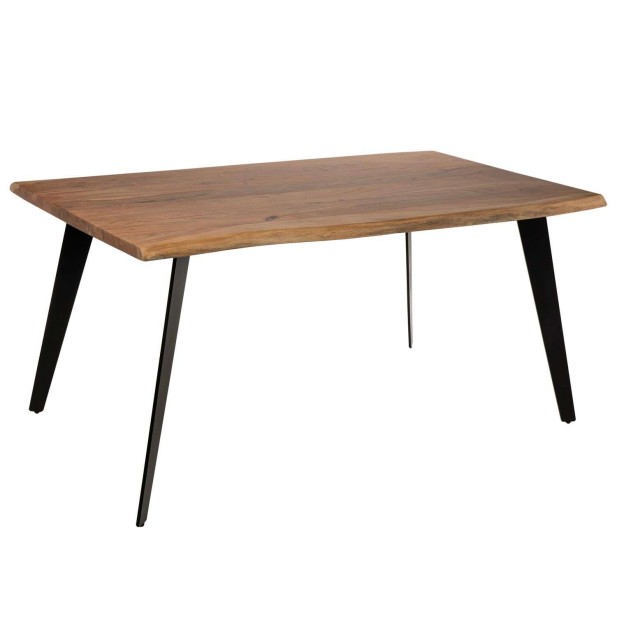 Mesa LIVET 140x95 cm de Comedor, Madera Natural / Metal - Vackart