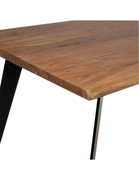 Mesa LIVET 140x95 cm de Comedor, Madera Natural / Metal - Vackart