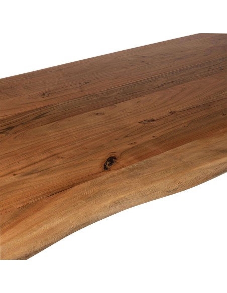 Mesa LIVET 140x95 cm de Comedor, Madera Natural / Metal - Vackart