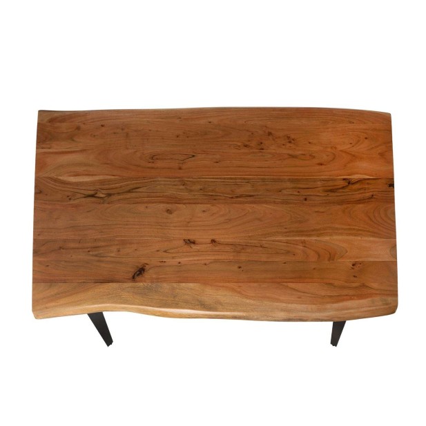 Mesa LIVET 140x95 cm de Comedor, Madera Natural / Metal - Vackart Mesa LIVET 140x95 cm de Comedor, Madera Natural / Metal - Vackart