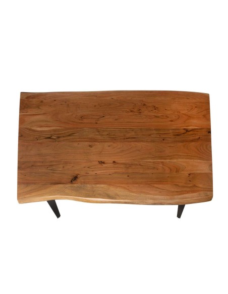 Mesa LIVET 140x95 cm de Comedor, Madera Natural / Metal - Vackart