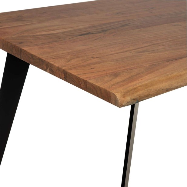 Mesa LIVET 160x95 cm de Comedor, Madera Natural / Metal - Vackart Mesa LIVET 160x95 cm de Comedor, Madera Natural / Metal - Vackart