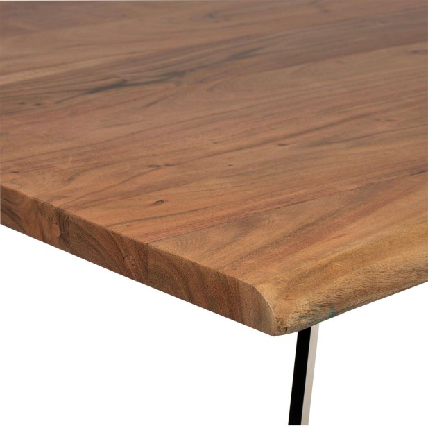 Mesa LIVET 160x95 cm de Comedor, Madera Natural / Metal - Vackart Mesa LIVET 160x95 cm de Comedor, Madera Natural / Metal - Vackart