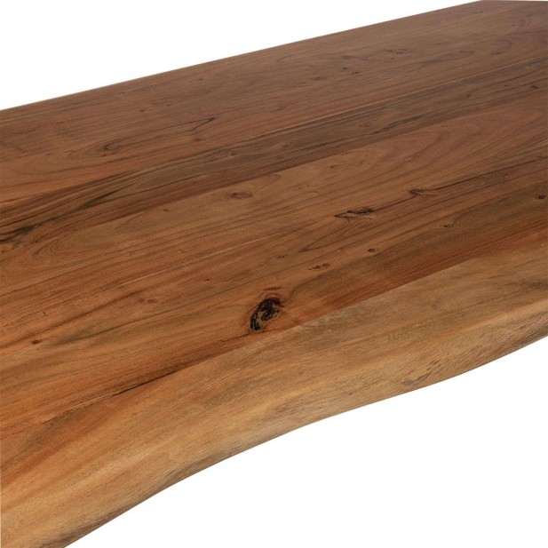 Mesa LIVET 160x95 cm de Comedor, Madera Natural / Metal - Vackart Mesa LIVET 160x95 cm de Comedor, Madera Natural / Metal - Vackart