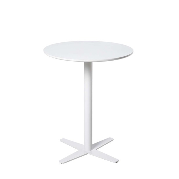 Mesa FREJA Ø60 cm de Comedor, Madera / Metal Blanco - Vackart