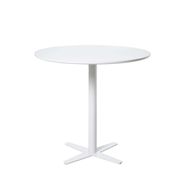 Mesa FREJA Ø80 cm de Comedor, Madera / Metal Blanco - Vackart