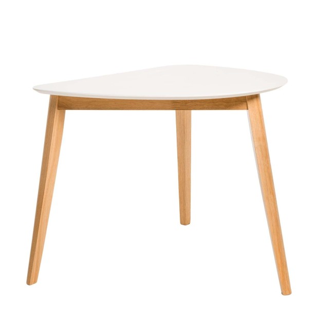 Mesa NOAH 90x80 cm de Comedor, Madera Blanca / Roble - Vackart