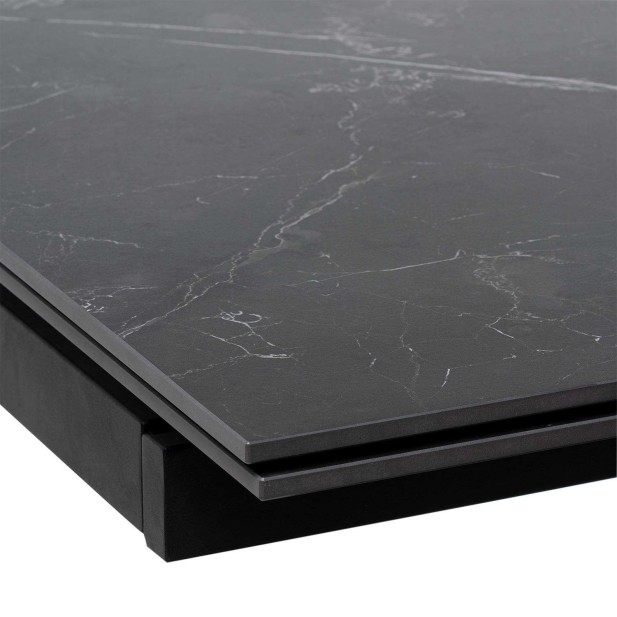 Mesa Ext MAGNUS 160(200/240) cm, Porcelánico / Metal Negro - Vackart  Mesa Ext MAGNUS 160(200/240) cm, Porcelánico / Metal Negro - Vackart