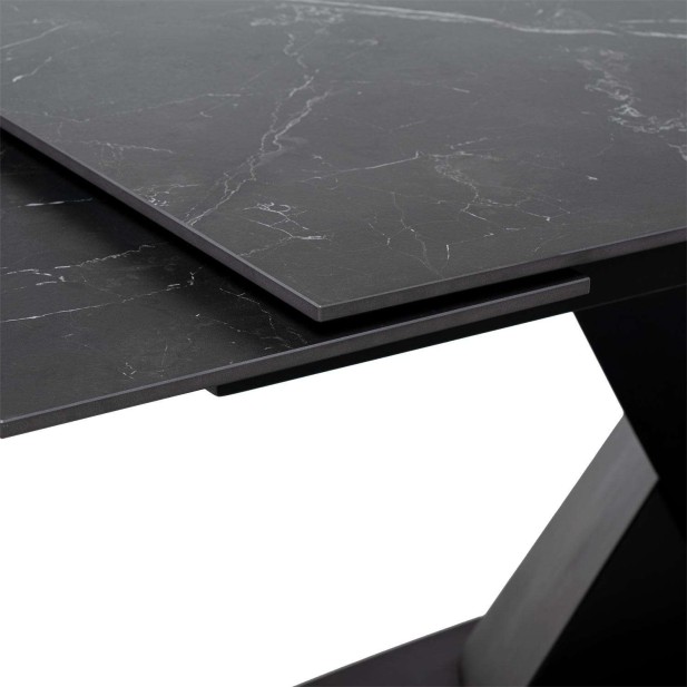 Mesa Ext MAGNUS 160(200/240) cm, Porcelánico / Metal Negro - Vackart  Mesa Ext MAGNUS 160(200/240) cm, Porcelánico / Metal Negro - Vackart