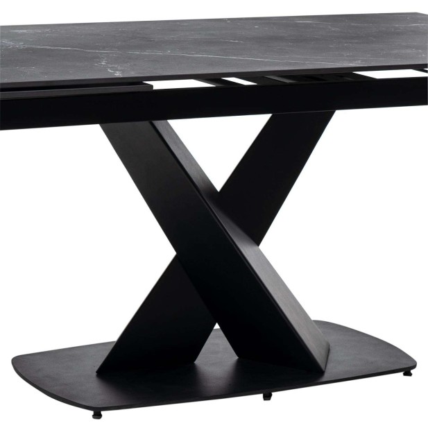 Mesa Ext MAGNUS 160(200/240) cm, Porcelánico / Metal Negro - Vackart  Mesa Ext MAGNUS 160(200/240) cm, Porcelánico / Metal Negro - Vackart