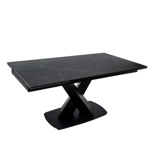 Mesa Extensible MAGNUS 180(220/260) cm, Porcelánico / Metal Negro - Vackart. La más exclusiva selección de mesas de diseño, solo en Vackart, tu tienda de diseño