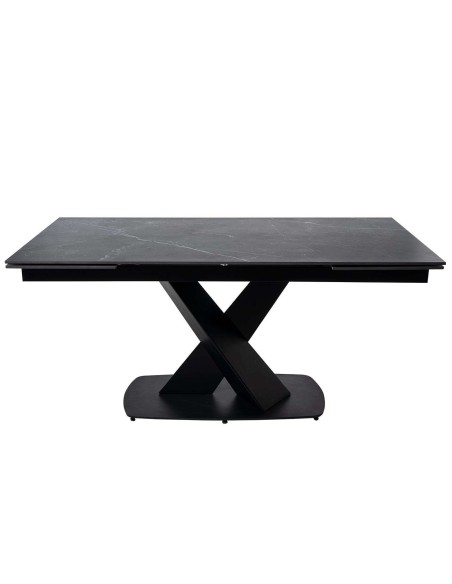 Mesa Ext MAGNUS 180(220/260) cm, Porcelánico / Metal Negro - Vackart