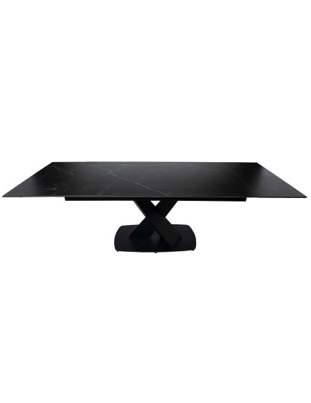 Mesa Ext MAGNUS 180(220/260) cm, Porcelánico / Metal Negro - Vackart