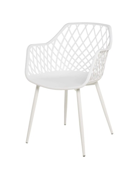 Silla con Brazos GARDINE, Polipropileno / Metal Blanco - Vackart