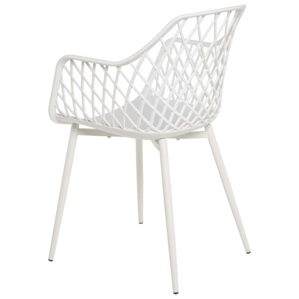Silla con Brazos GARDINE, Polipropileno / Metal Blanco - Vackart Silla con Brazos GARDINE, Polipropileno / Metal Blanco - Vackart