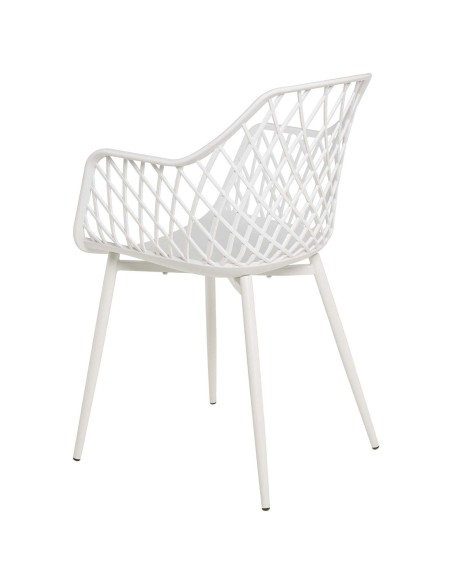 Silla con Brazos GARDINE, Polipropileno / Metal Blanco - Vackart