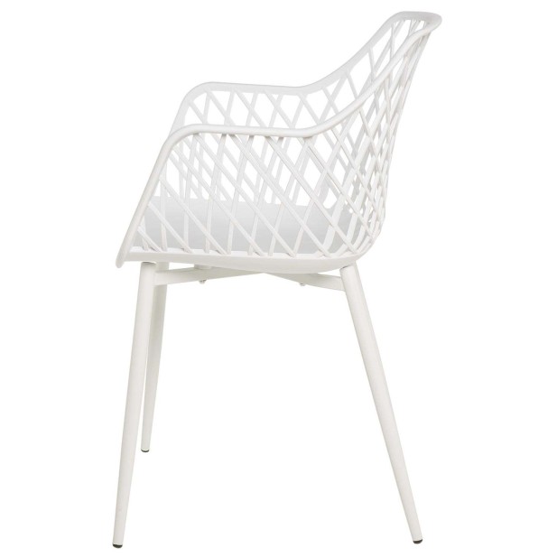 Silla con Brazos GARDINE, Polipropileno / Metal Blanco - Vackart Silla con Brazos GARDINE, Polipropileno / Metal Blanco - Vackart
