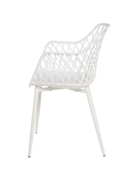 Silla con Brazos GARDINE, Polipropileno / Metal Blanco - Vackart