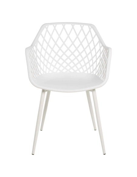 Silla con Brazos GARDINE, Polipropileno / Metal Blanco - Vackart